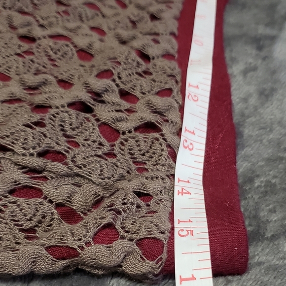 Bobeau Taupe/Wine Lace Midi Skirt - Picture 7 of 7